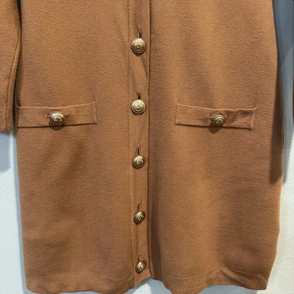 L’AGENCE Breanna Button-Up Sweater Mini Dress V Neck Long Sleeve M - Picture 5 of 8